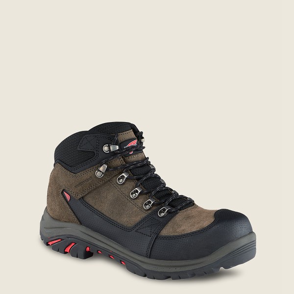 Red Wing Hiking Boots Mens Brown/Black - Trades - 5-inch Waterproof Safety Toe - 6479082-VR